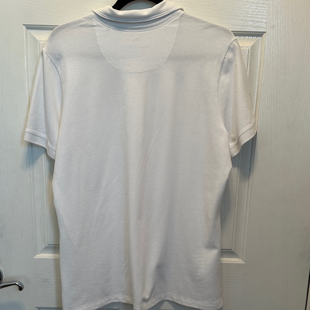 Tommy Bahama White Short-Sleeve Polo Shirt Pima Cotton Blend Size XL - Picture 5 of 6